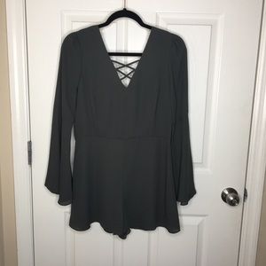 Green lattice romper